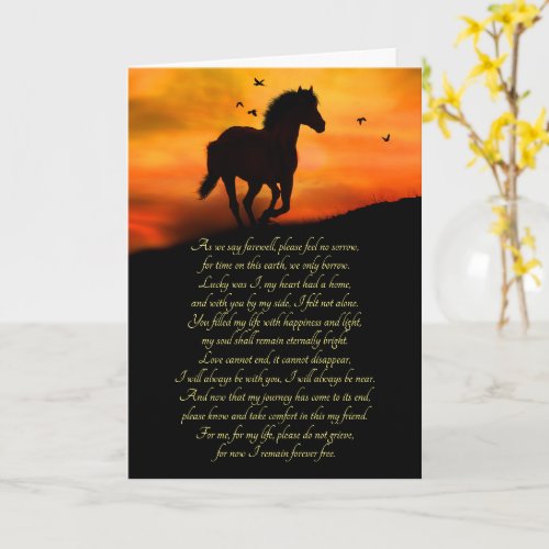 Horse Sympathy with Spiritual Poem  Card