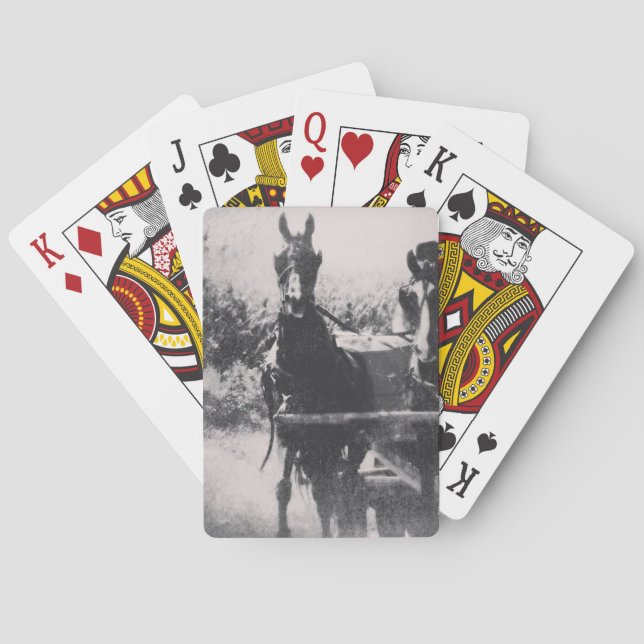 Horse Team #horse #amish Poker Cards (Back)