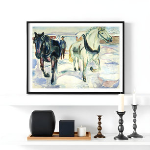 Horse Team in Snow by Edvard Munch Poster