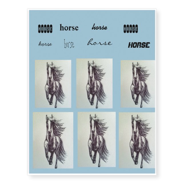 horse temporary tattoos (Front)