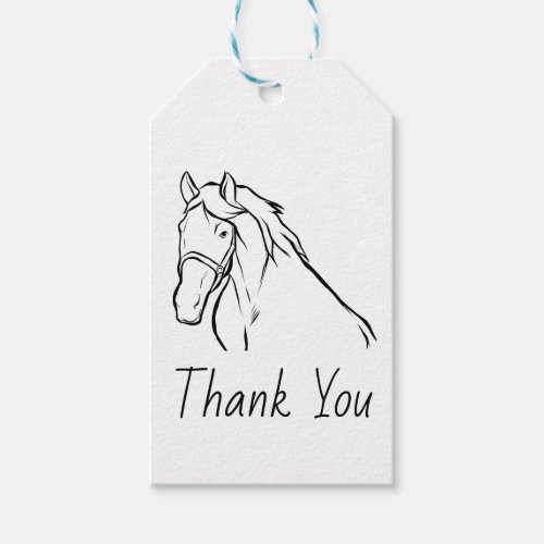 Horse Thank You Equestrian Pony Country Western Gift Tags