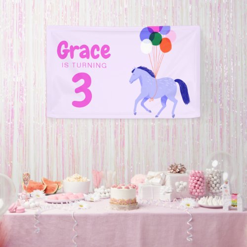 Horse Theme Birthday Party Banner