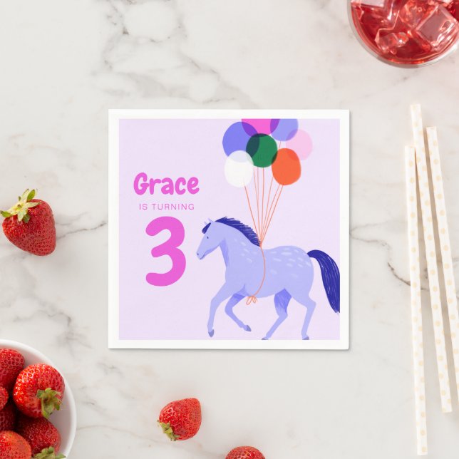Horse Theme Birthday Party Napkins (Insitu)