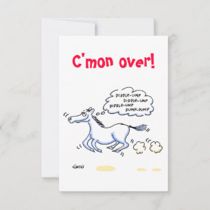 Horse Theme Texas BBQ Party Humorous Invitations