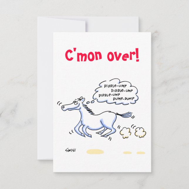 Horse Theme Texas BBQ Party Humorous Invitations (Front)