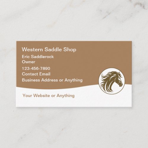 Horse Theme Western Wear Business Cards