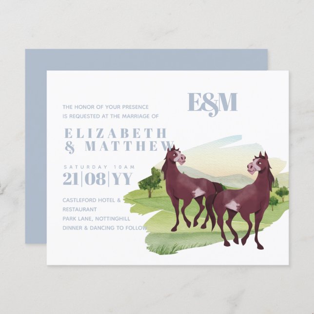 Horse Themed Country Western Rustic Wedding (Front/Back)