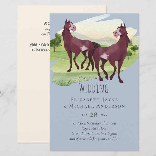 Horse Themed Country Western Rustic Wedding (Front/Back)