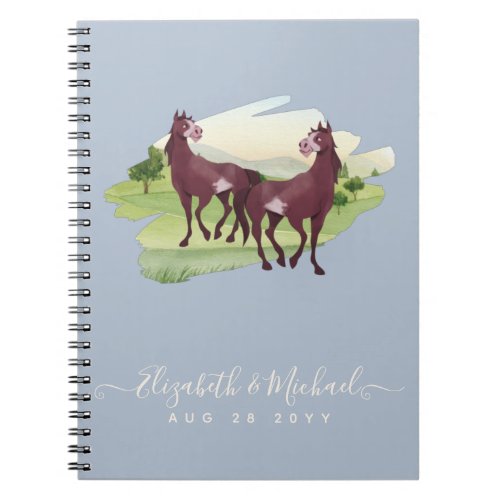 Horse Themed Country Western Rustic Wedding Notebook