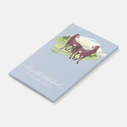 Horse Themed Country Western Rustic Wedding Post_it Notes