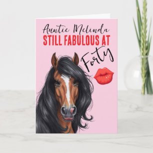 Horse Themed Fabulous at 40 Birthday Card