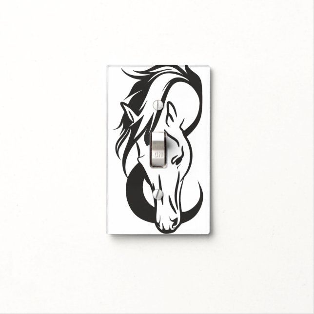 Horse themed Light Switch Cover (In Situ)