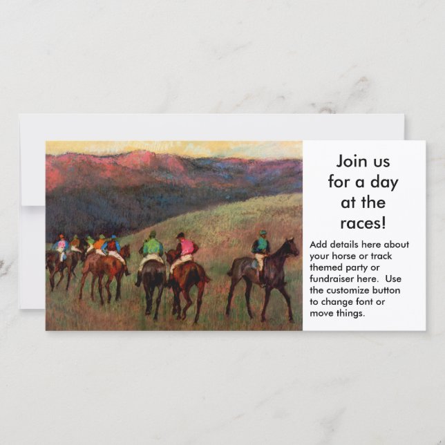 Horse themed party or fundraiser event invitation (Front)