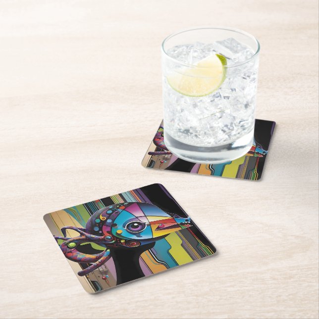 Horse Thief Square Paper Coaster (Insitu)