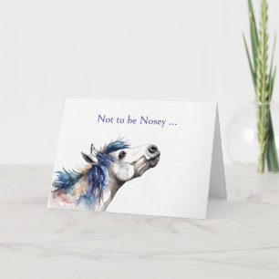 Horse Thinking of You Cute and Funny Holiday Card