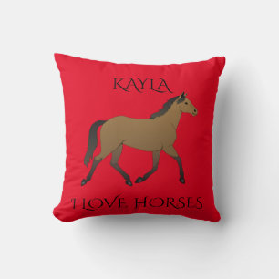 Horse throw pillow personalized name available