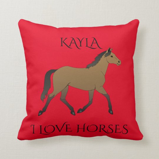 Horse throw pillow personalized name available