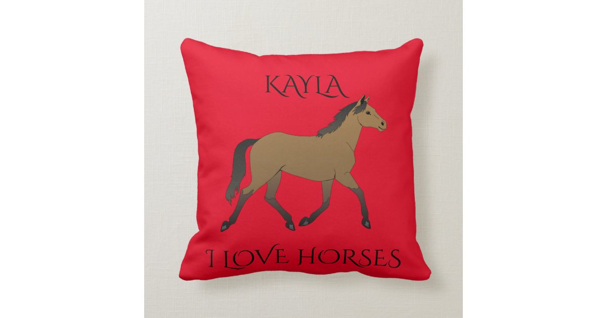 Horse throw pillow personalized name available