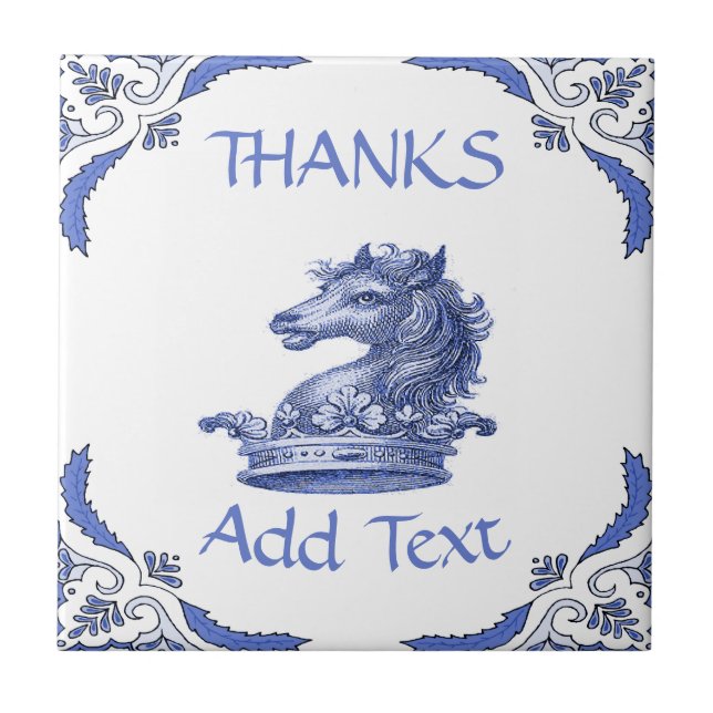 HORSE Tile, Dutch Look, Personalize Ceramic Tile (Front)