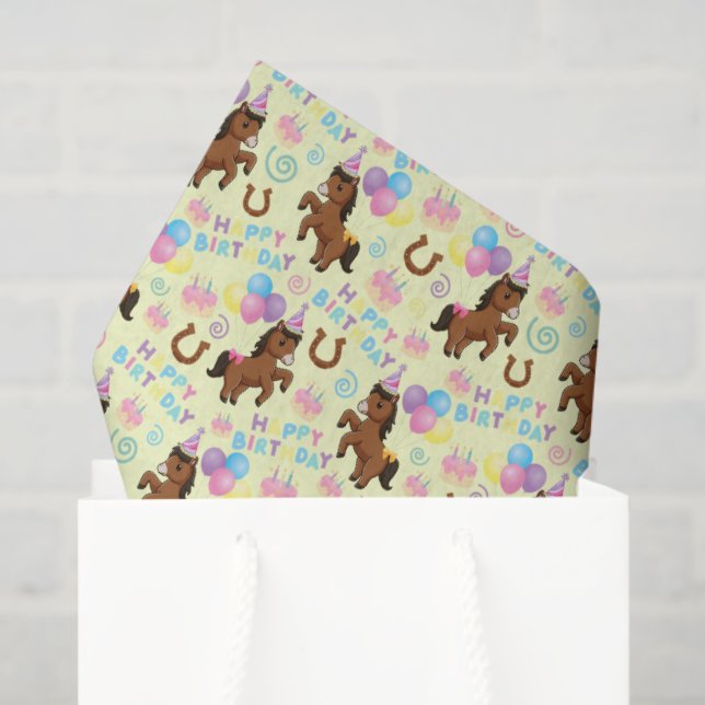 Horse Tissue Paper in Yellow (Gift Bag)