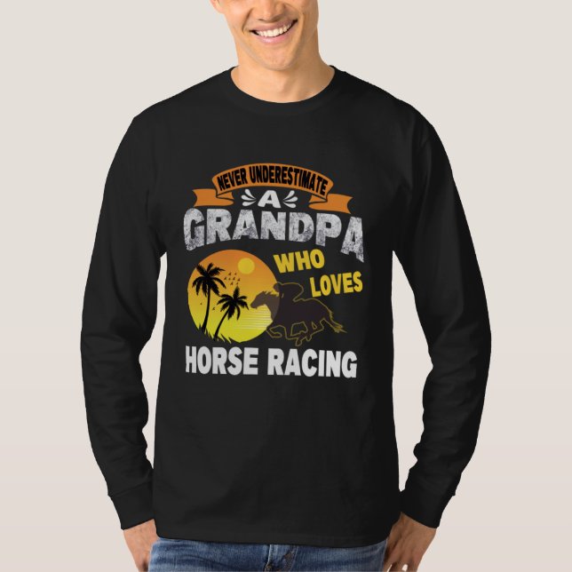 Horse Track Day with Dad no Shopping with Mom T-Shirt (Front)