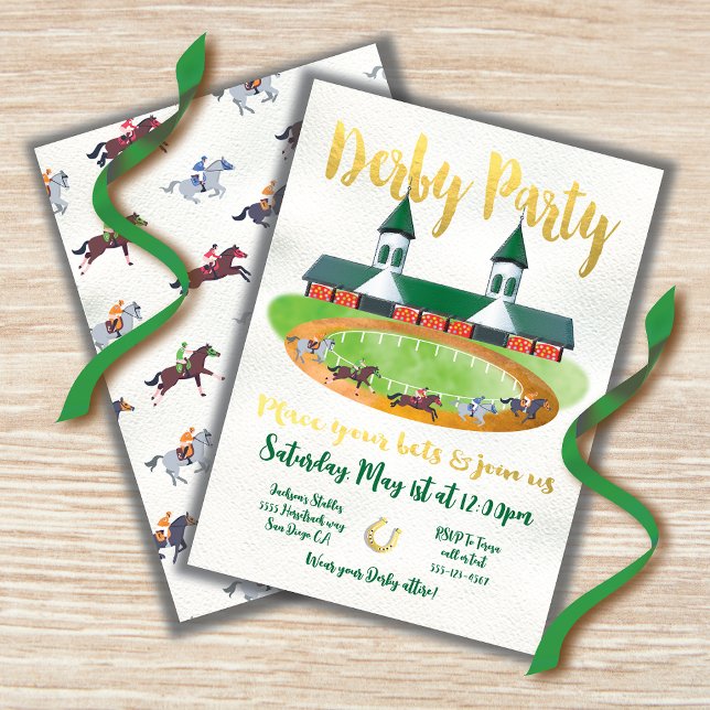 Horse Track Stables Racing Derby Party Invitation (Creator Uploaded)