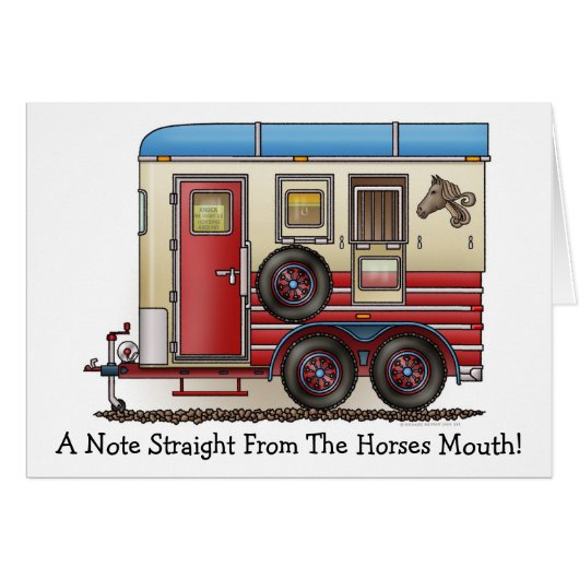 Horse Trailer Camper Cards (Front Horizontal)