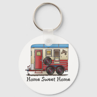 Horse Trailer Camper Keychain