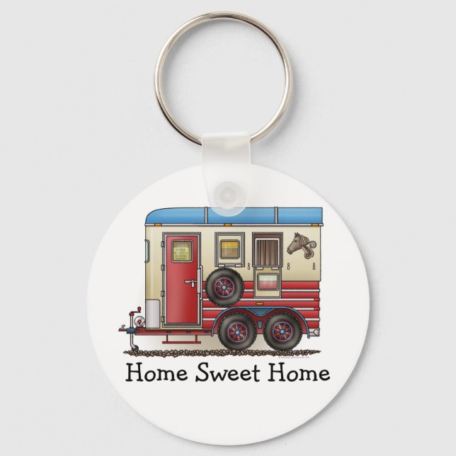 Horse Trailer Camper Keychain (Front)