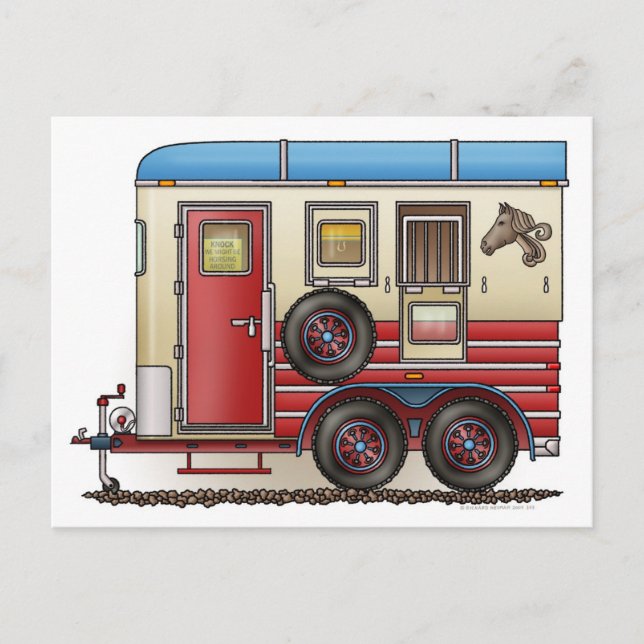 Horse Trailer Camper Postcard (Front)