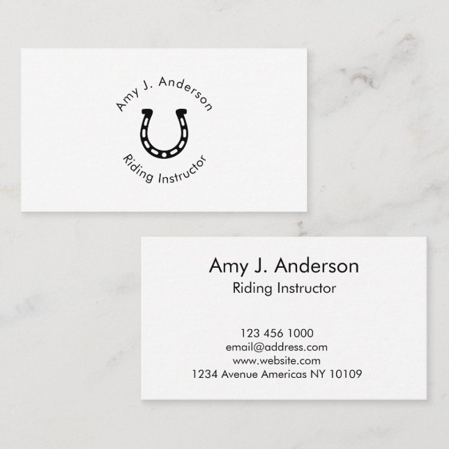 Horse Trainer / Instructor Business Card (Front/Back)