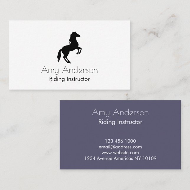 Horse Trainer | Instructor | Coach Business Card (Front/Back)