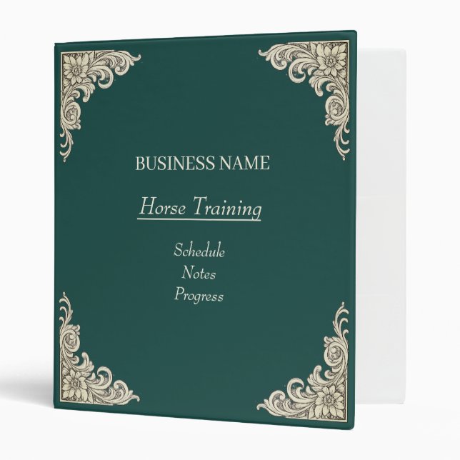 Horse Trainer Riding Lessons  3 Ring Binder (Front/Inside)