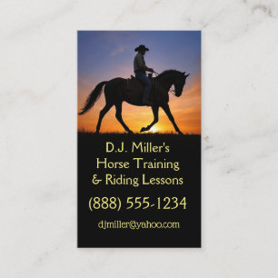 Horse Training Riding Lessons Western  Business Card