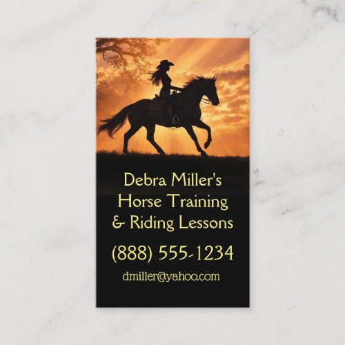 Horse Training Riding Lessons Western  Business Card