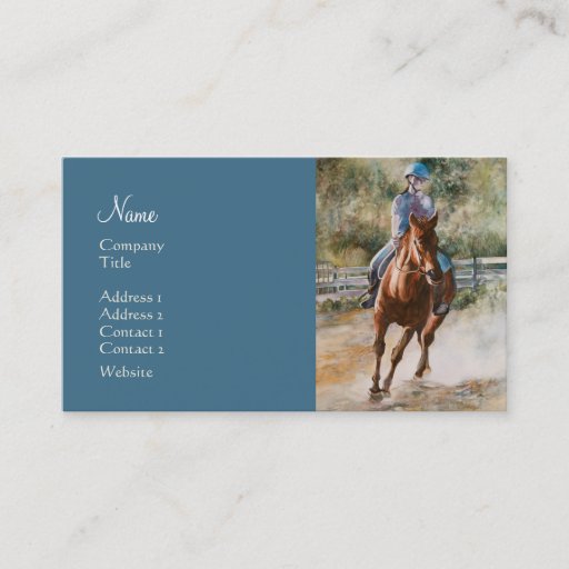 Customizable Horse Training Stables Horseback Riding Academy Business Cards