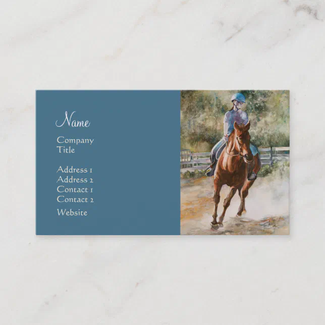 Horse Training Stables Horseback Riding Academy Business Card Zazzle