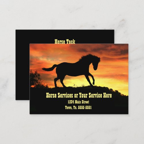Horse Training Supplies Service Lessons Business Card