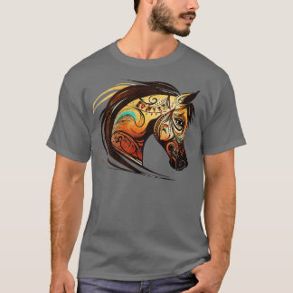 Horse Tribal Abstract Art Native American Geometri T-Shirt