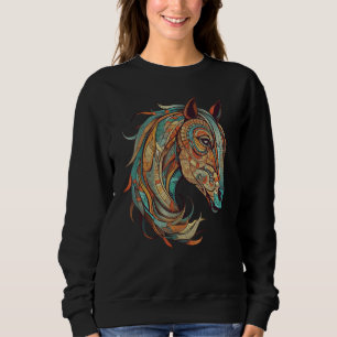 Horse Tribal Abstract Native American Geometric Ho Sweatshirt