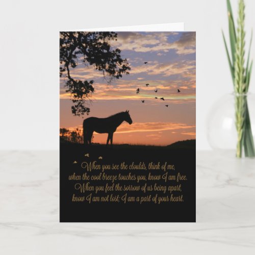 Horse Tribute Memorial Sympathy Card