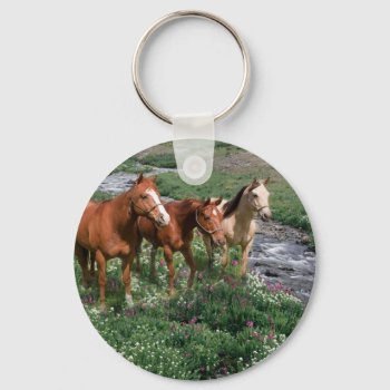 Horse Trio Keychain by horsesense at Zazzle