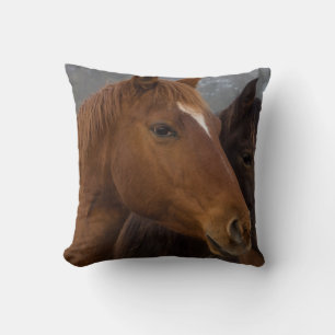 Horse Triplets Throw Pillow