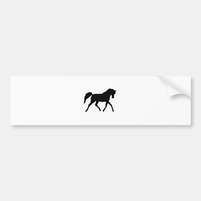 Horse trotting black silhouette bumper sticker