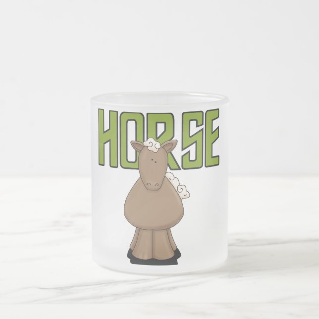 Horse Tshirts and Gifts Frosted Glass Coffee Mug (Center)