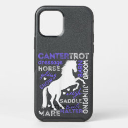 Horse Typography Word Art Girls Horseback Riding E OtterBox Symmetry iPhone 12 Pro Case