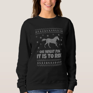 Horse Ugly Christmas Style Horseback Rider Riding Sweatshirt