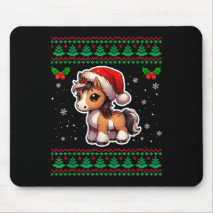 Horse Ugly Christmas Sweater Ny Xmas For Adults Ki Mouse Pad