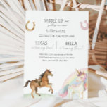 Horse & Unicorn Joint Birthday Party Invitation<br><div class="desc">Horse & Unicorn Joint Birthday Party Invitation,  Siblings Horse & Unicorn Invite</div>