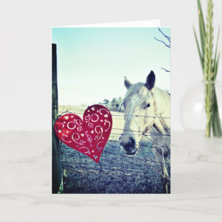 HORSE Valentine heart Holiday Card